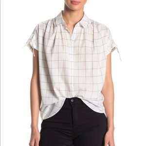 Madewell Central Tie Sleeve Top sz M